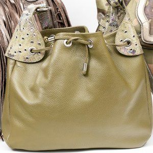 Adrienne Vittadini Colette Jungle Green Leather bag
